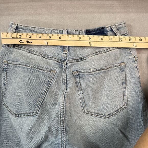 HOLLISTER Plaid Patchwork High Rise Jeans Denim Distressed Straight Leg 3R Sz 26 - Picture 7 of 10